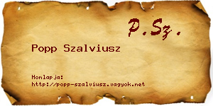 Popp Szalviusz névjegykártya